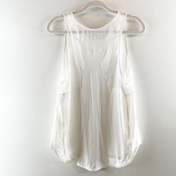 Lululemon Sculpt Flowy Relaxed Fit Mesh Muscle Tank Top White Medium - Picture 5 of 8
